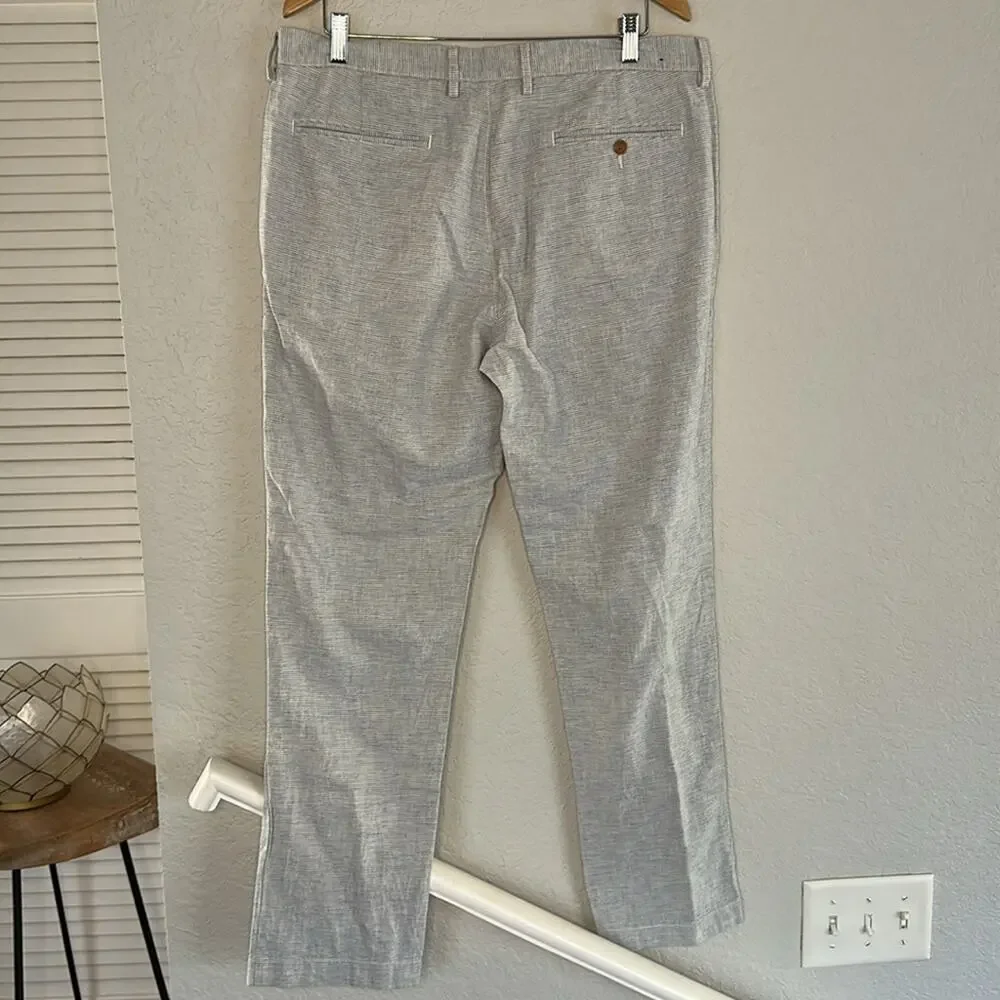 J. Crew The Sutton Chino Pinstripe Cotton Pants Summer 36x32 Preppy Vacation